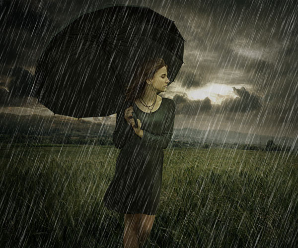 Create a Rainy Day Scene Photo Manipulation in Photoshop - PSD Stack